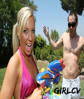 tiny titted blonde teen ally kay gets nailed & facialed in the wading pool