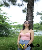 adorable asian girl posing in her sexy top and tight jeans outdoors3283