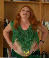 chubby redheaded mature rose exposes her big boobs and hairy twat in a solo53231