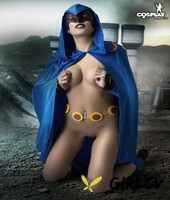 solo girl shows her firm tits and smooth pussy in cosplay clothing204727