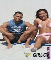 petite latina with a bubble butt amber fuentes fools around at the beach