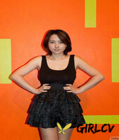 skinny chinese babe li zheng poses in the black t-shirt and skirt130371