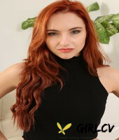 model with red wavy hair sophia blake undresses & poses in sheer tights