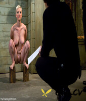 short-haired blonde with big tits cherry torn gets disciplined by her master38782