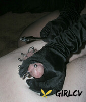 sexy girl rubee tuesday crushes a pierced cock in black velvet gloves10254