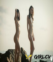 brunette honeys cara pin and mikaela mckenna undress and pose on the beach21138