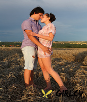 young girl and her boyfriend undress each other for sex in a farmers field89646