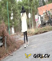 dark-haired girl maddi black squats beside a car to take a piss189686