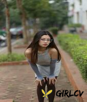 stunning asian model with glasses natalia poses provocatively in public