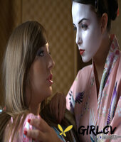 pretty brunette with big tits seduced & toyed by wicked hot lesbian geisha43618