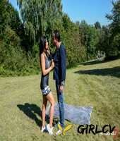 german couple get interviewed while having sex in a field