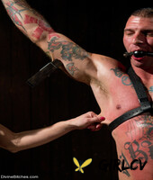 american femdom felony bounds her muscular slave boy & punishes him18219