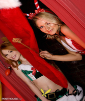 cute lesbians jayme langford and lena nicole have sex at christmas82571