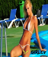natural blonde angel hott models a skimpy bikini while at the pool76230