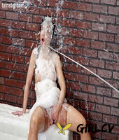 solo girl in a wedding dress gets plastered with sperm while at a gloryhole56242