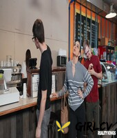lesbian bartenders sandy love & lola aiko give each other oral pleasure
