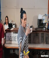 lesbian bartenders sandy love & lola aiko give each other oral pleasure24195