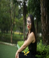 beautiful asian model elena posing in her sexy black outfit outdoors148230