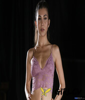 sexy dancer anya krey getting rid of her purple lingerie and posing