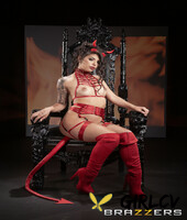 brunette in a devil costume gina valentina rides a fat boner in oily action100353