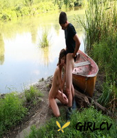 teen couple take a boat to a secluded location in order to have sex in private49290