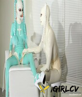 kinky latex lara in full body latex gets toyed by a busty latex-clad doctor