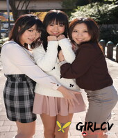 three japanese girls in skirts pose outdoors for a sfw shoot54578