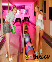 saucy teenage floosies have a passionate lesbian sex in the bowling club