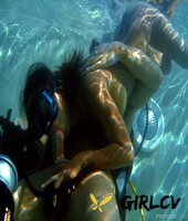 asian scuba diver gives a bj underwater before fucking beside pool