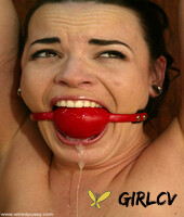lezdom queen dana dearmond toys tied-up & ball-gagged milfs with her vibrator80457