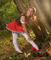 sexy little red riding hood gemma jack teases in pantyhose in the forest80180