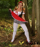 sexy little red riding hood gemma jack teases in pantyhose in the forest80181
