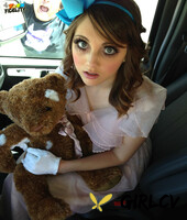 sweet & sassy nickey huntsman flashes her natural tits & hugs her teddy bear75452