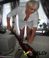 middle-aged amateur dimonty wears no underwear while vacuuming before modeling156213