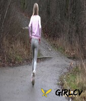 blonde girl claudia macc shows her bare ass while peeing over a grate64105