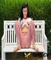 teen girl with black hair rides a dildo before showing her bare ass in a pool49909