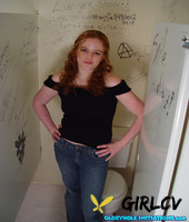 ginger teen roxana strips masturbates and blows a tasty gloryhole dong