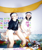 filthy teenage lesbians with hairy cunts having some fun with their toys102051
