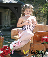 hungarian rita faltoyano strips her costume on a carriage & poses in lingerie32985